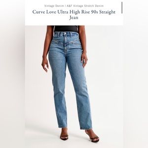 Abercrombie & Fitch Curve Love Ultra High Rise 90s Straight Jeans